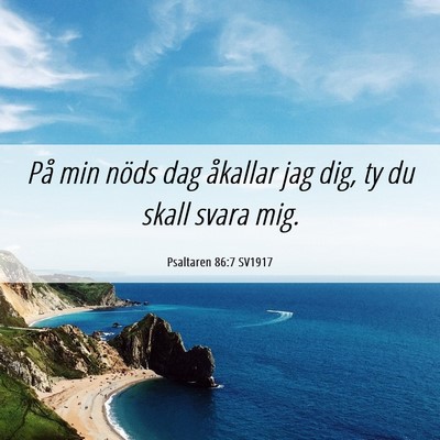 Picture 06 - Psaltaren 86:7 SV1917 - På min nöds dag åkallar jag dig, ty du skall - Bible Verse Picture