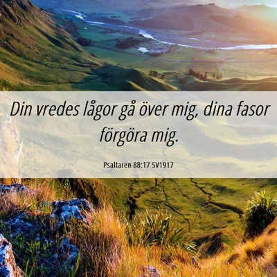Picture 06 - Psaltaren 88:17 SV1917 - Din vredes lågor gå över mig, dina fasor - Bible Verse Picture