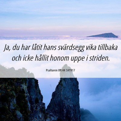 Picture 06 - Psaltaren 89:44 SV1917 - Ja, du har låtit hans svärdsegg vika tillbaka - Bible Verse Picture