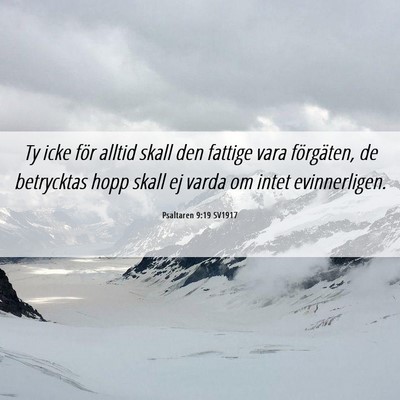 Picture 06 - Psaltaren 9:19 SV1917 - Ty icke för alltid skall den fattige vara - Bible Verse Picture