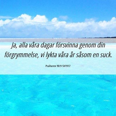 Picture 06 - Psaltaren 90:9 SV1917 - Ja, alla våra dagar försvinna genom din - Bible Verse Picture