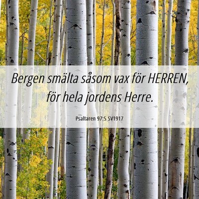 Picture 06 - Psaltaren 97:5 SV1917 - Bergen smälta såsom vax för HERREN, för hela - Bible Verse Picture