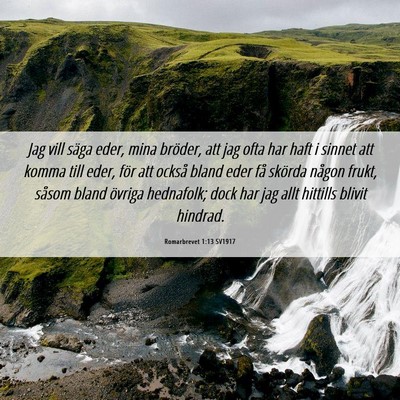 Picture 06 - Romarbrevet 1:13 SV1917 - Jag vill säga eder, mina bröder, att jag ofta - Bible Verse Picture