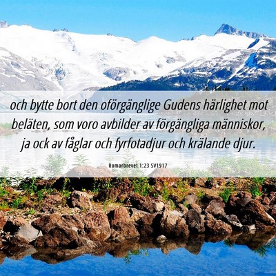 Picture 06 - Romarbrevet 1:23 SV1917 - och bytte bort den oförgänglige Gudens - Bible Verse Picture