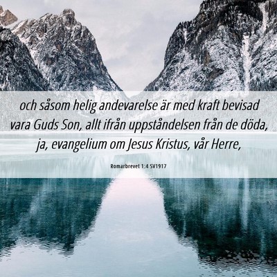 Picture 06 - Romarbrevet 1:4 SV1917 - och såsom helig andevarelse är med kraft - Bible Verse Picture