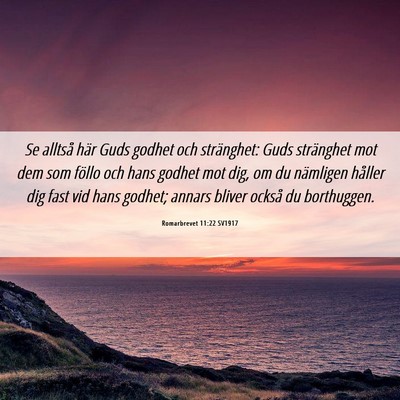 Picture 06 - Romarbrevet 11:22 SV1917 - Se alltså här Guds godhet och stränghet: Guds - Bible Verse Picture