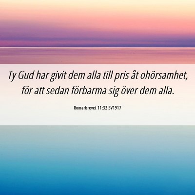 Picture 06 - Romarbrevet 11:32 SV1917 - Ty Gud har givit dem alla till pris åt - Bible Verse Picture