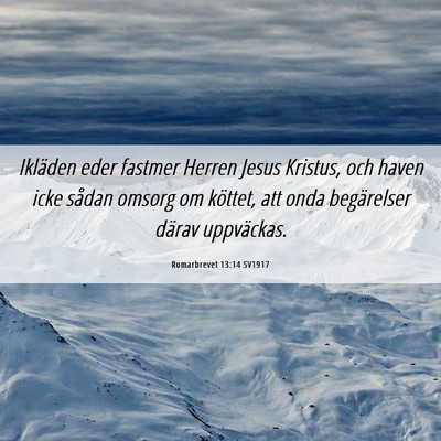 Picture 06 - Romarbrevet 13:14 SV1917 - Ikläden eder fastmer Herren Jesus Kristus, och - Bible Verse Picture