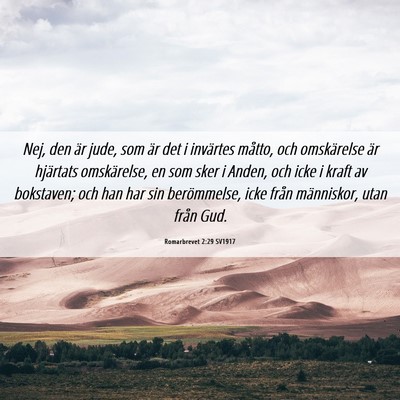 Picture 06 - Romarbrevet 2:29 SV1917 - Nej, den är jude, som är det i invärtes - Bible Verse Picture