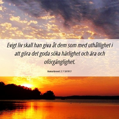 Picture 06 - Romarbrevet 2:7 SV1917 - Evigt liv skall han giva åt dem som med - Bible Verse Picture