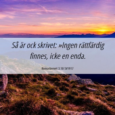 Picture 06 - Romarbrevet 3:10 SV1917 - Så är ock skrivet: »Ingen rättfärdig finnes, - Bible Verse Picture