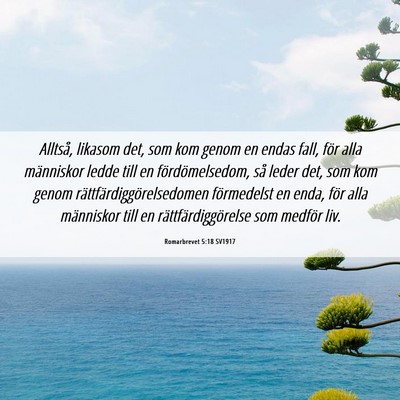 Picture 06 - Romarbrevet 5:18 SV1917 - Alltså, likasom det, som kom genom en endas - Bible Verse Picture