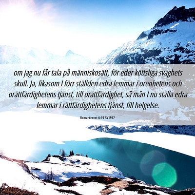 Picture 06 - Romarbrevet 6:19 SV1917 - om jag nu får tala på människosätt, för eder - Bible Verse Picture