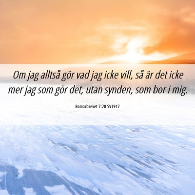 Picture 06 - Romarbrevet 7:20 SV1917 - Om jag alltså gör vad jag icke vill, så är - Bible Verse Picture