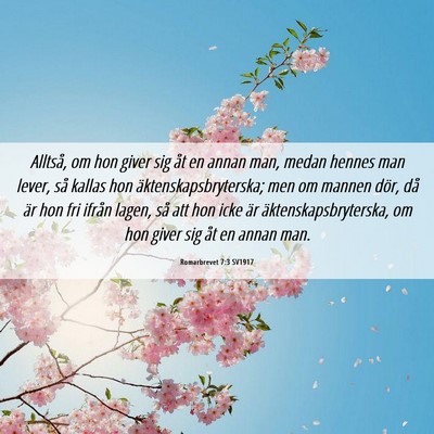 Picture 06 - Romarbrevet 7:3 SV1917 - Alltså, om hon giver sig åt en annan man, medan - Bible Verse Picture