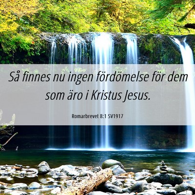 Picture 06 - Romarbrevet 8:1 SV1917 - Så finnes nu ingen fördömelse för dem som - Bible Verse Picture