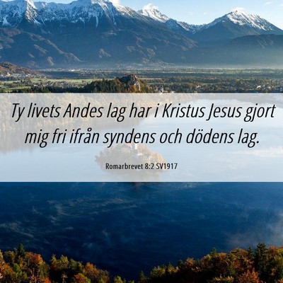 Picture 06 - Romarbrevet 8:2 SV1917 - Ty livets Andes lag har i Kristus Jesus gjort mig - Bible Verse Picture