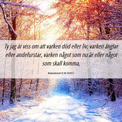 Picture 06 - Romarbrevet 8:38 SV1917 - Ty jag är viss om att varken död eller liv, - Bible Verse Picture