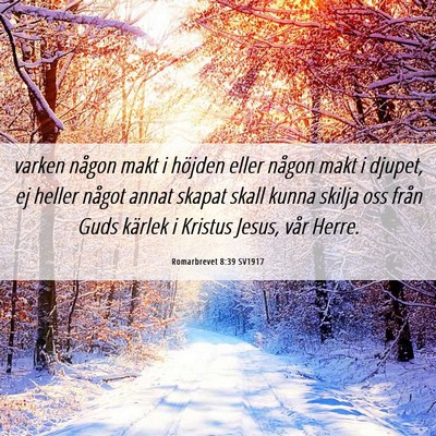 Picture 06 - Romarbrevet 8:39 SV1917 - varken någon makt i höjden eller någon makt i - Bible Verse Picture