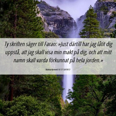 Picture 06 - Romarbrevet 9:17 SV1917 - Ty skriften säger till Farao: »Just därtill - Bible Verse Picture