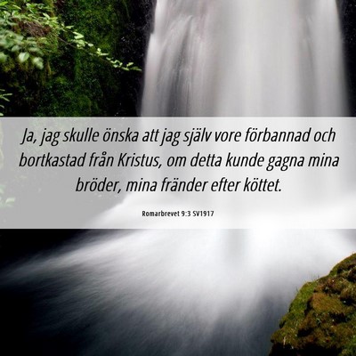 Picture 06 - Romarbrevet 9:3 SV1917 - Ja, jag skulle önska att jag själv vore - Bible Verse Picture