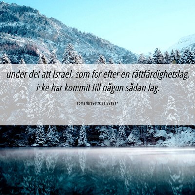 Picture 06 - Romarbrevet 9:31 SV1917 - under det att Israel, som for efter en - Bible Verse Picture