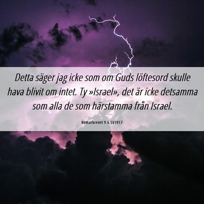 Picture 06 - Romarbrevet 9:6 SV1917 - Detta säger jag icke som om Guds löftesord - Bible Verse Picture