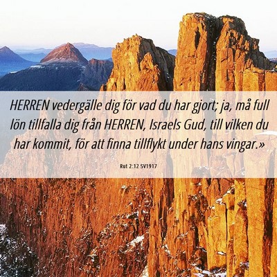 Picture 06 - Rut 2:12 SV1917 - HERREN vedergälle dig för vad du har gjort; ja, - Bible Verse Picture