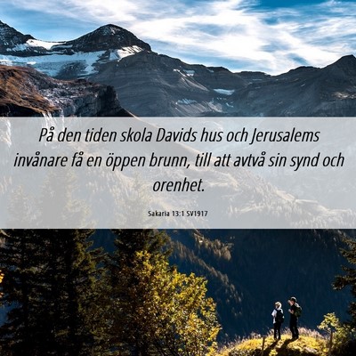 Picture 06 - Sakaria 13:1 SV1917 - På den tiden skola Davids hus och Jerusalems - Bible Verse Picture