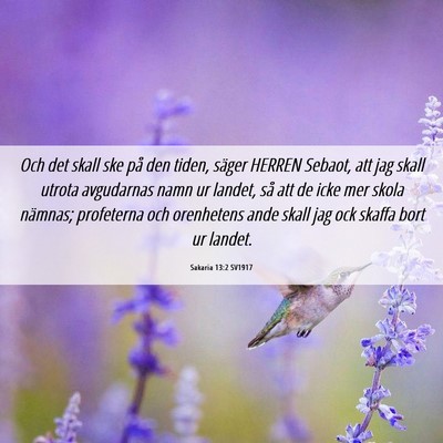 Picture 06 - Sakaria 13:2 SV1917 - Och det skall ske på den tiden, säger HERREN - Bible Verse Picture