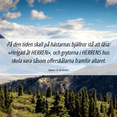 Picture 06 - Sakaria 14:20 SV1917 - På den tiden skall på hästarnas bjällror stå - Bible Verse Picture