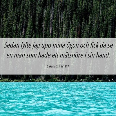 Picture 06 - Sakaria 2:1 SV1917 - Sedan lyfte jag upp mina ögon och fick då se en - Bible Verse Picture