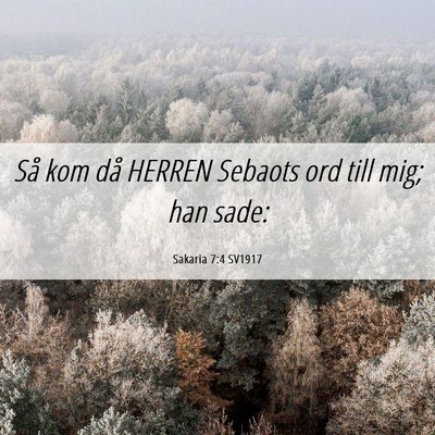Picture 06 - Sakaria 7:4 SV1917 - Så kom då HERREN Sebaots ord till mig; han - Bible Verse Picture