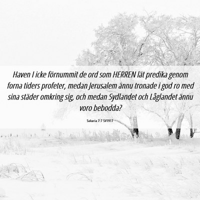 Picture 06 - Sakaria 7:7 SV1917 - Haven I icke förnummit de ord som HERREN lät - Bible Verse Picture