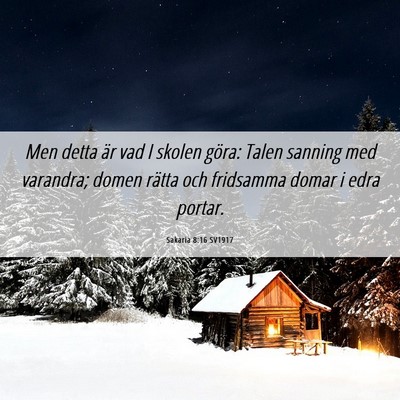 Picture 06 - Sakaria 8:16 SV1917 - Men detta är vad I skolen göra: Talen sanning - Bible Verse Picture