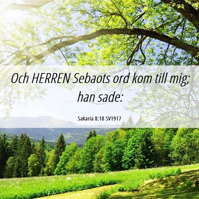 Picture 06 - Sakaria 8:18 SV1917 - Och HERREN Sebaots ord kom till mig; han - Bible Verse Picture