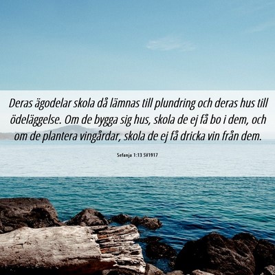 Picture 06 - Sefanja 1:13 SV1917 - Deras ägodelar skola då lämnas till plundring - Bible Verse Picture