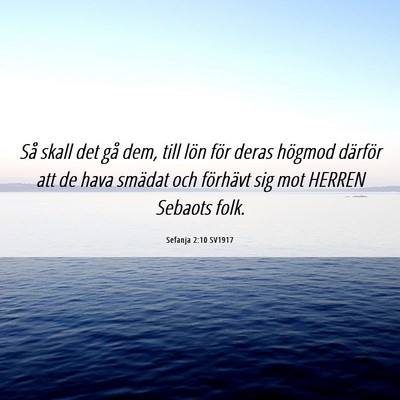 Picture 06 - Sefanja 2:10 SV1917 - Så skall det gå dem, till lön för deras - Bible Verse Picture