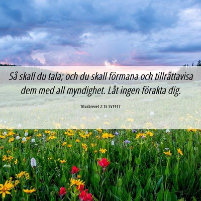 Picture 06 - Titusbrevet 2:15 SV1917 - Så skall du tala; och du skall förmana och - Bible Verse Picture