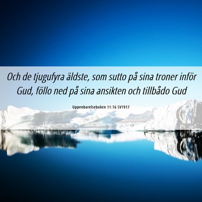 Picture 06 - Uppenbarelseboken 11:16 SV1917 - Och de tjugufyra äldste, som sutto på sina - Bible Verse Picture