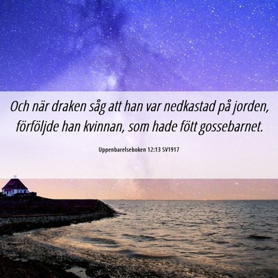 Picture 06 - Uppenbarelseboken 12:13 SV1917 - Och när draken såg att han var nedkastad på - Bible Verse Picture