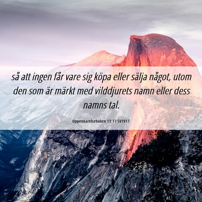 Picture 06 - Uppenbarelseboken 13:17 SV1917 - så att ingen får vare sig köpa eller sälja - Bible Verse Picture