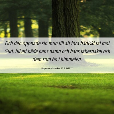 Picture 06 - Uppenbarelseboken 13:6 SV1917 - Och den öppnade sin mun till att föra hädiskt - Bible Verse Picture