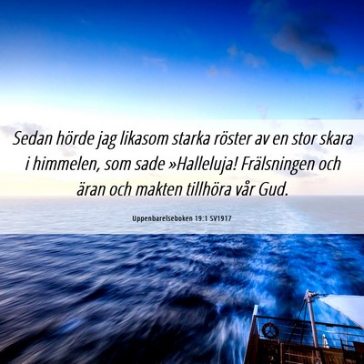 Picture 06 - Uppenbarelseboken 19:1 SV1917 - Sedan hörde jag likasom starka röster av en - Bible Verse Picture
