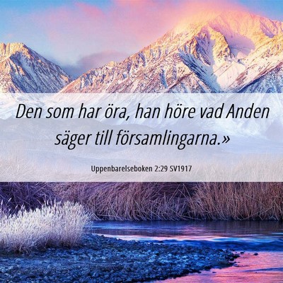 Picture 06 - Uppenbarelseboken 2:29 SV1917 - Den som har öra, han höre vad Anden säger till - Bible Verse Picture