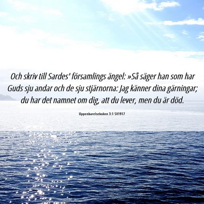 Picture 06 - Uppenbarelseboken 3:1 SV1917 - Och skriv till Sardes' församlings ängel: »Så - Bible Verse Picture