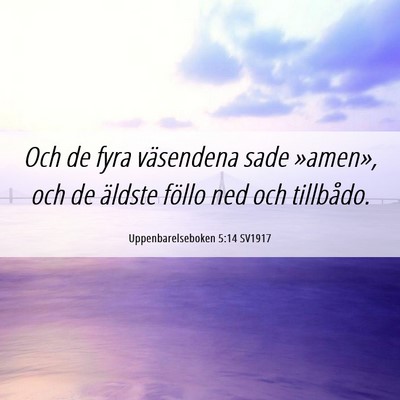 Picture 06 - Uppenbarelseboken 5:14 SV1917 - Och de fyra väsendena sade »amen», och de - Bible Verse Picture