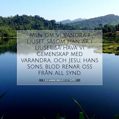 Picture 07 - 1 Johannesbrevet 1:7 SV1917 - Men om vi vandra i ljuset, såsom han är i - Bible Verse Picture