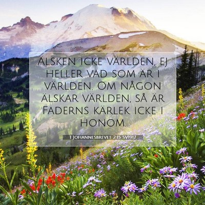Picture 07 - 1 Johannesbrevet 2:15 SV1917 - Älsken icke världen, ej heller vad som är i - Bible Verse Picture