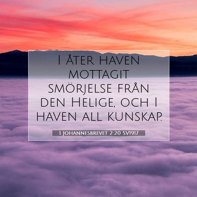 Picture 07 - 1 Johannesbrevet 2:20 SV1917 - I åter haven mottagit smörjelse från den - Bible Verse Picture